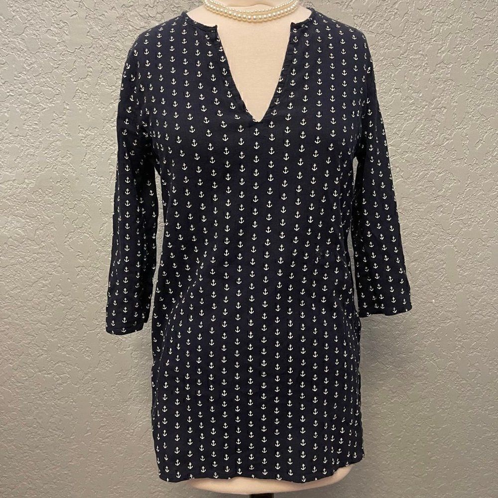 J. Crew Factory Tunic /Swim Cover Navy - Picture 3 of 9
